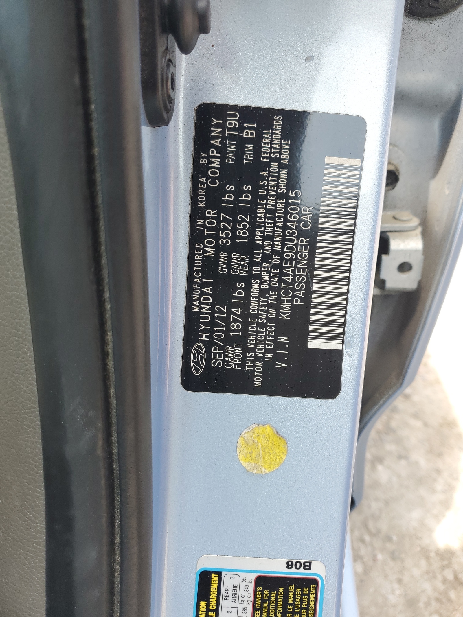 KMHCT4AE9DU346015 2013 Hyundai Accent Gls