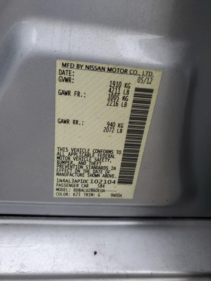 2013 Nissan Altima 2.5 VIN: 1N4AL3AP1DC102104 Lot: 68668974