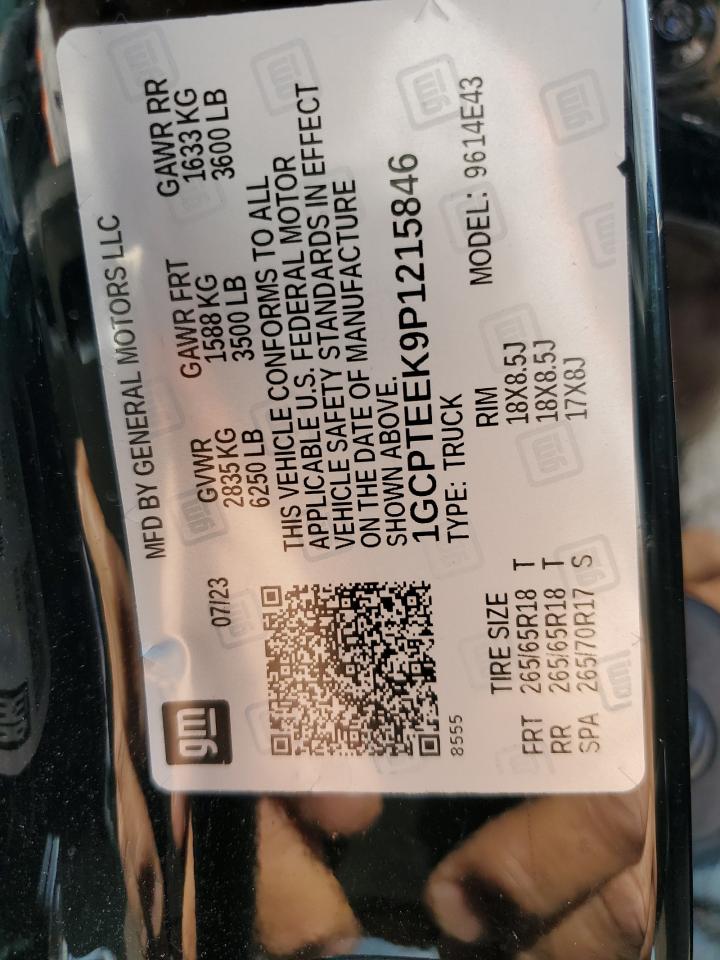 2023 Chevrolet Colorado Trail Boss VIN: 1GCPTEEK9P1215846 Lot: 68303264