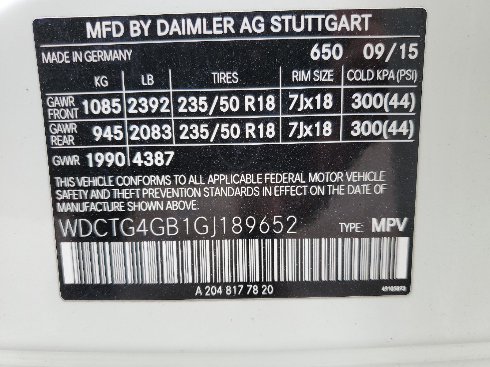 WDCTG4GB1GJ189652 2016 Mercedes-Benz Gla 250 4Matic