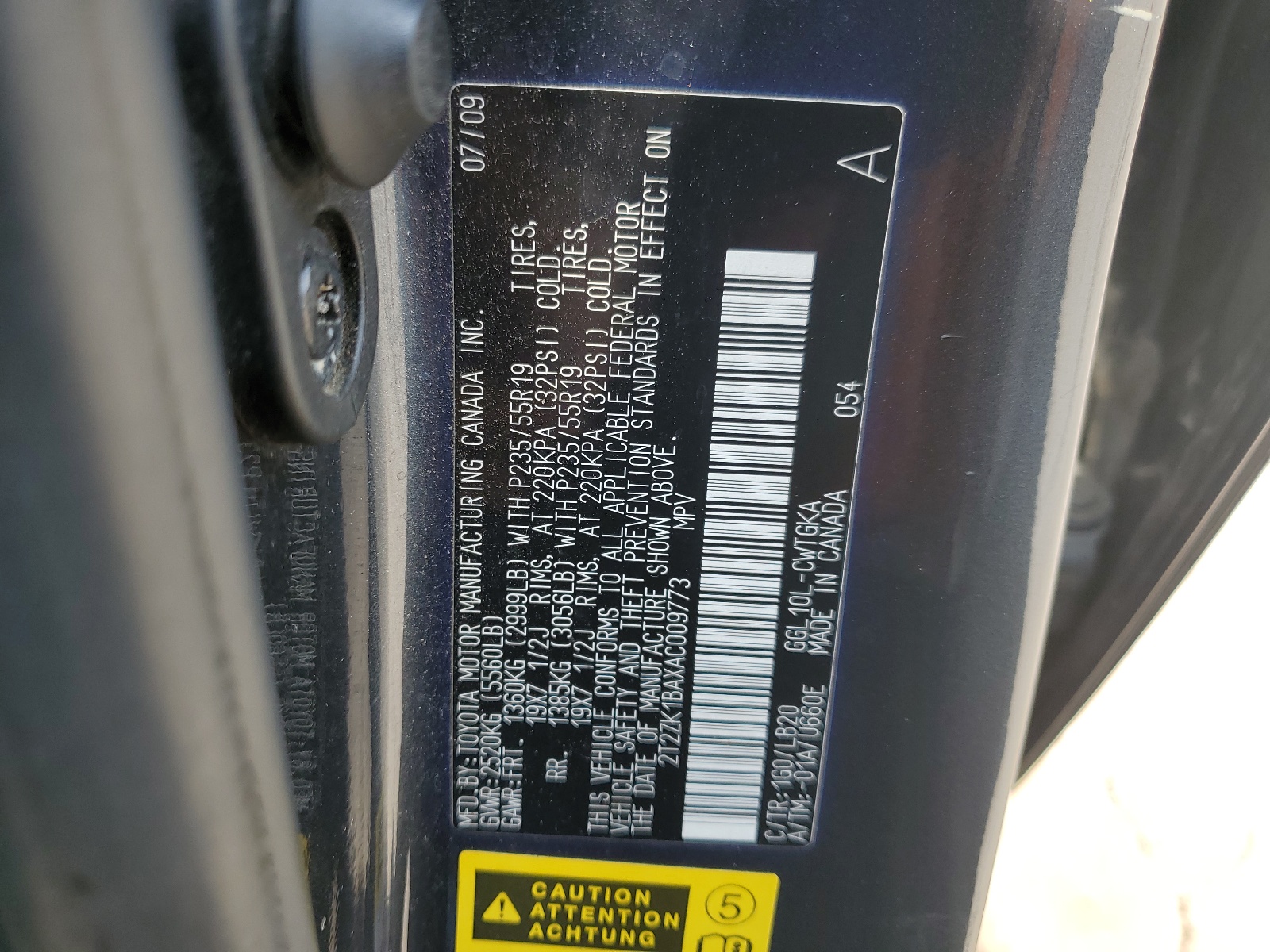 2T2ZK1BAXAC009773 2010 Lexus Rx 350