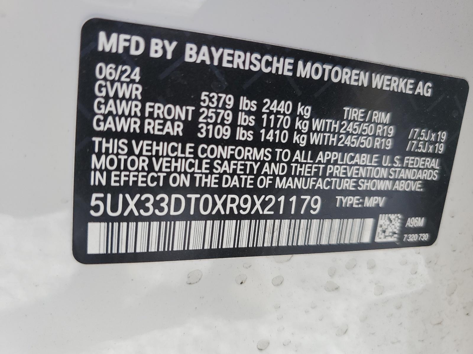 5UX33DT0XR9X21179 2024 BMW X4 xDrive30I