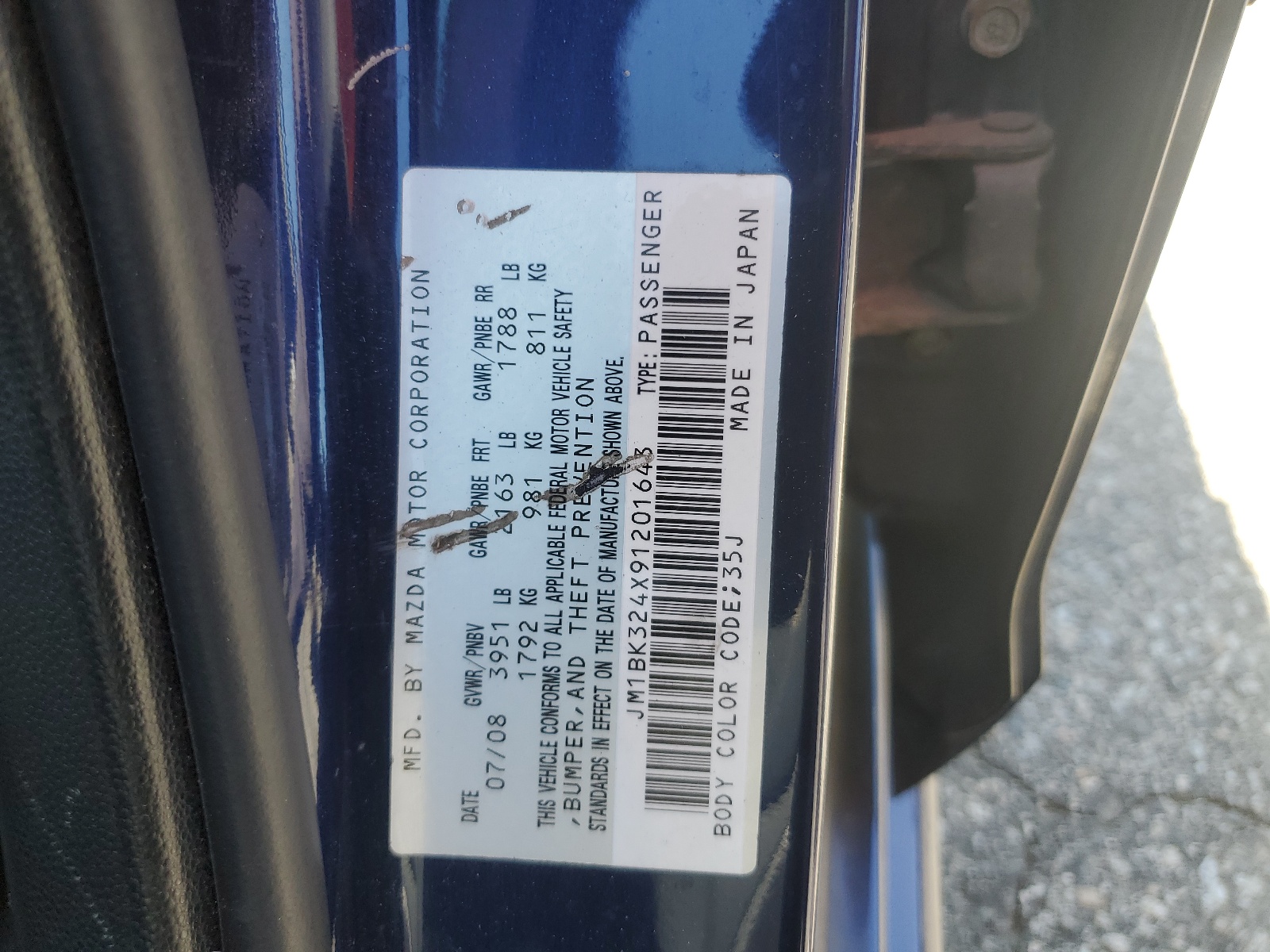 JM1BK324X91201643 2009 Mazda 3 S