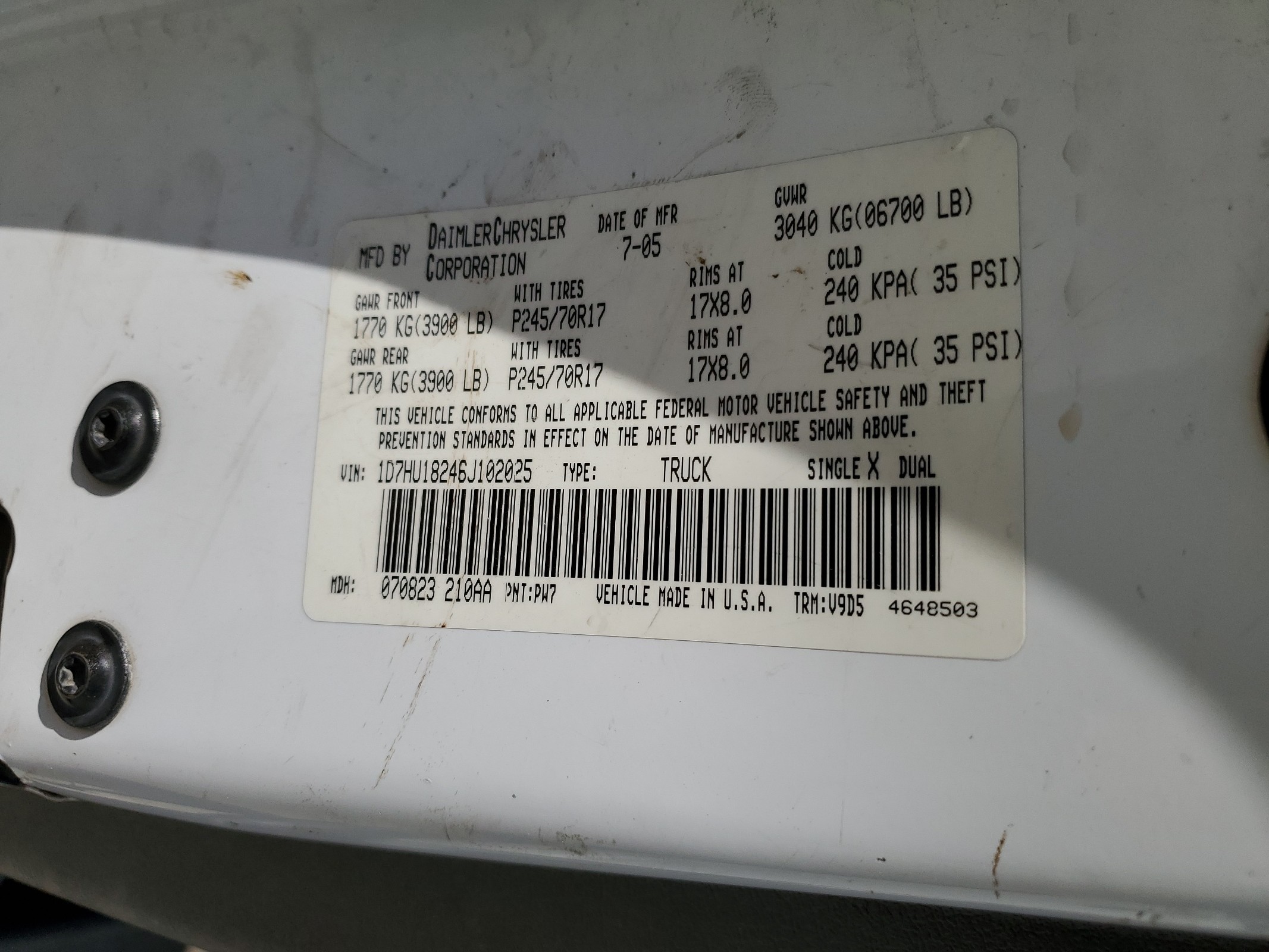 1D7HU18246J102025 2006 Dodge Ram 1500 St