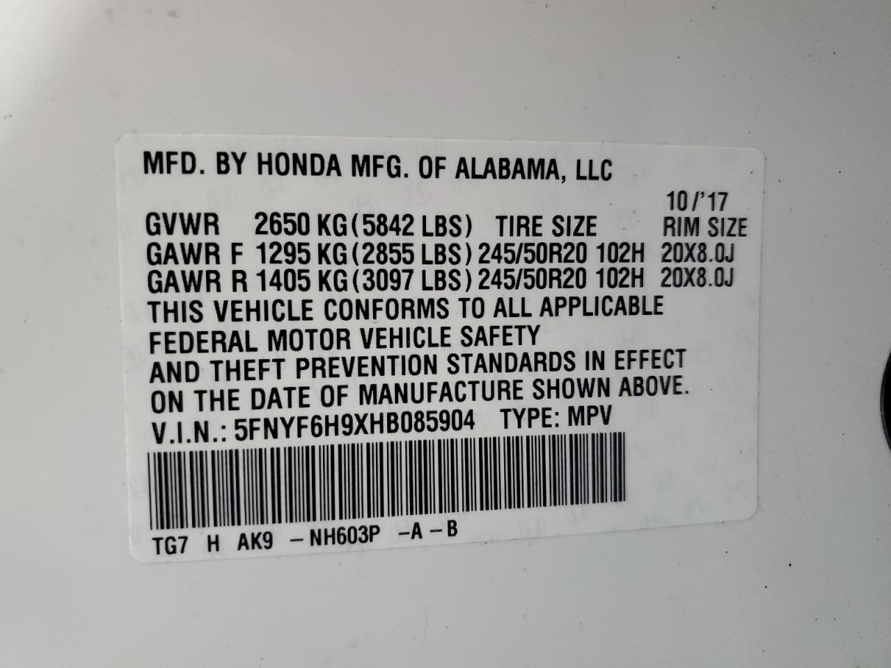 2017 Honda Pilot - Image 13