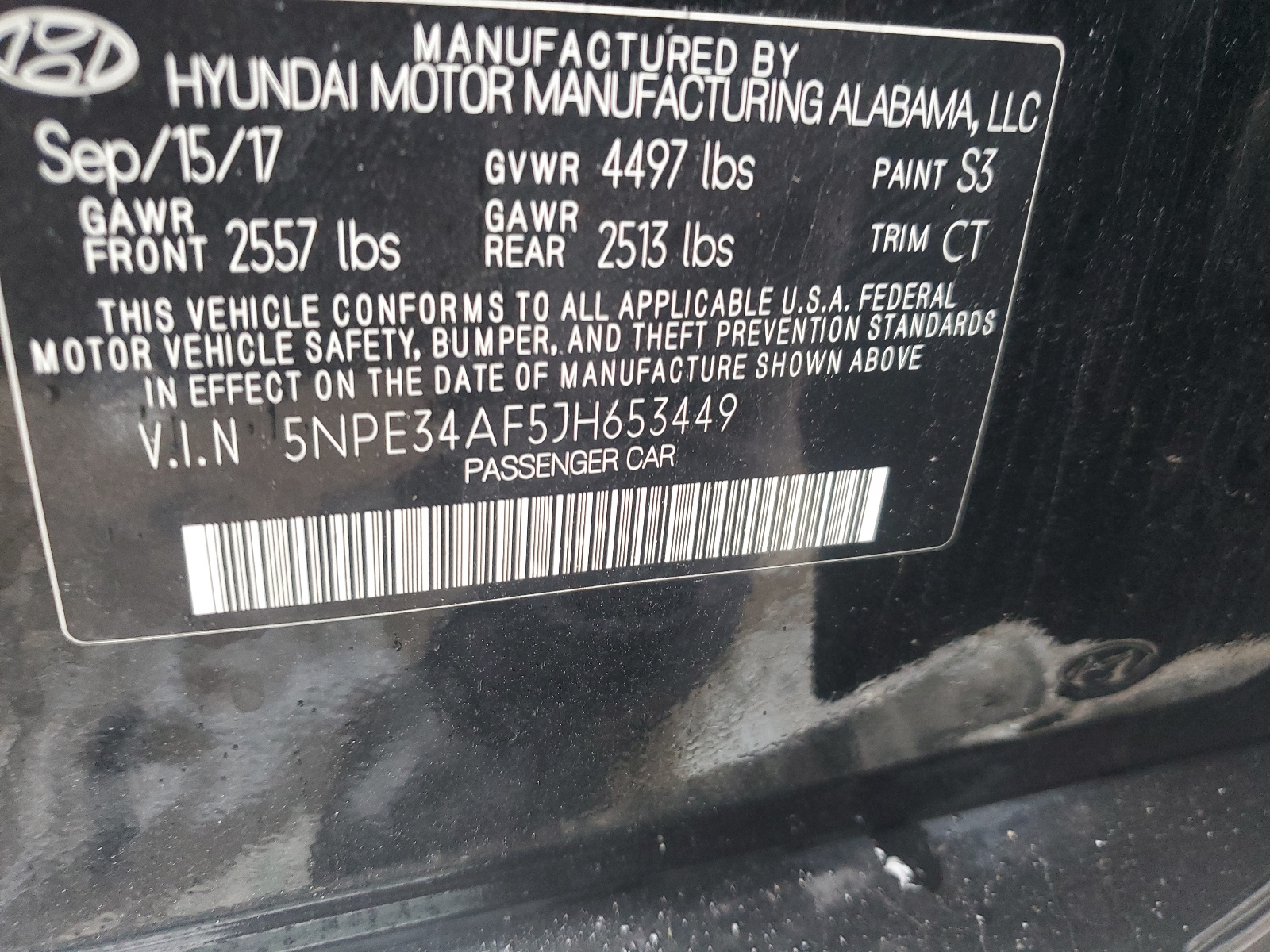 5NPE34AF5JH653449 2018 Hyundai Sonata Sport