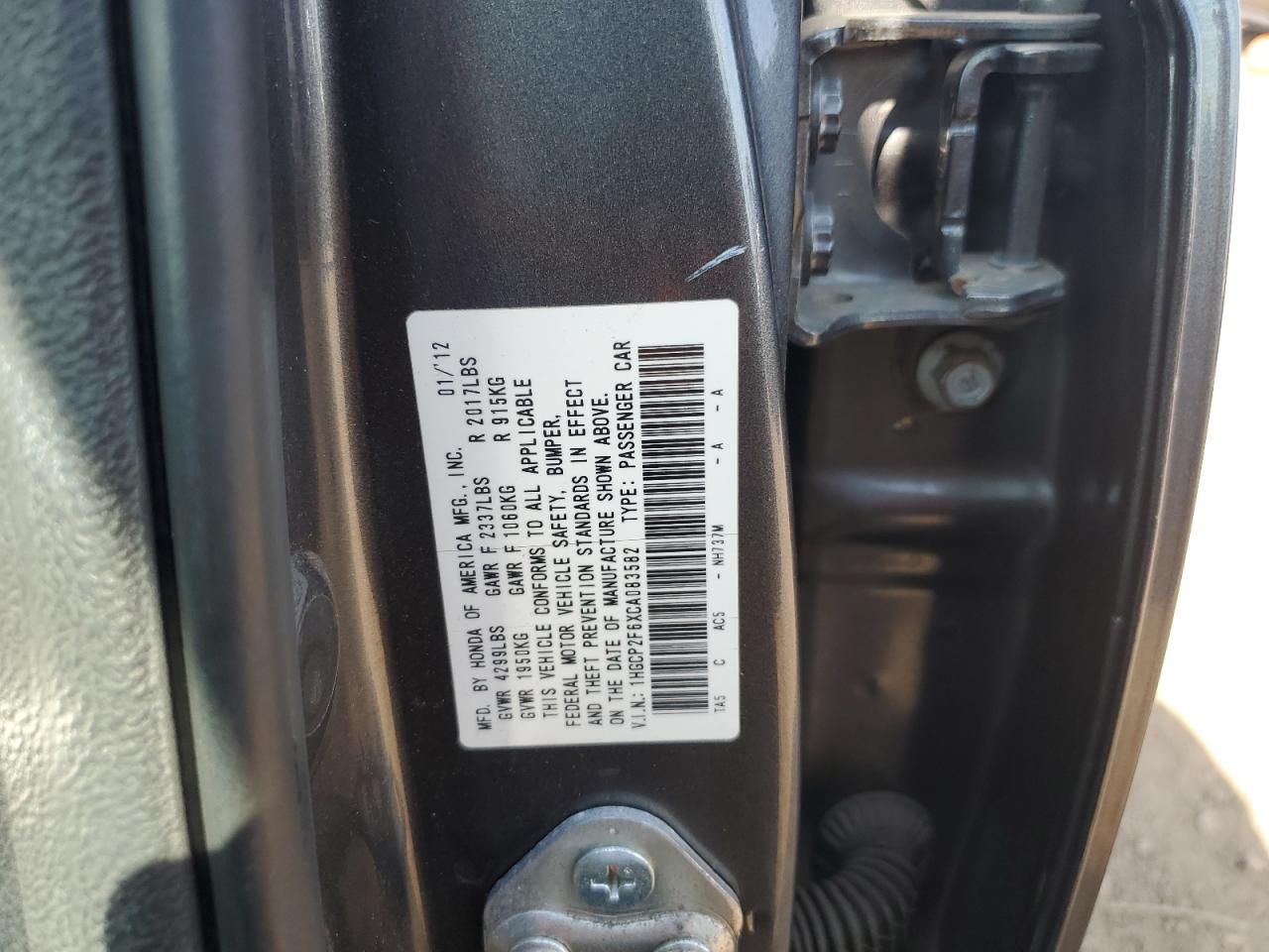 1HGCP2F6XCA083582 2012 Honda Accord Se