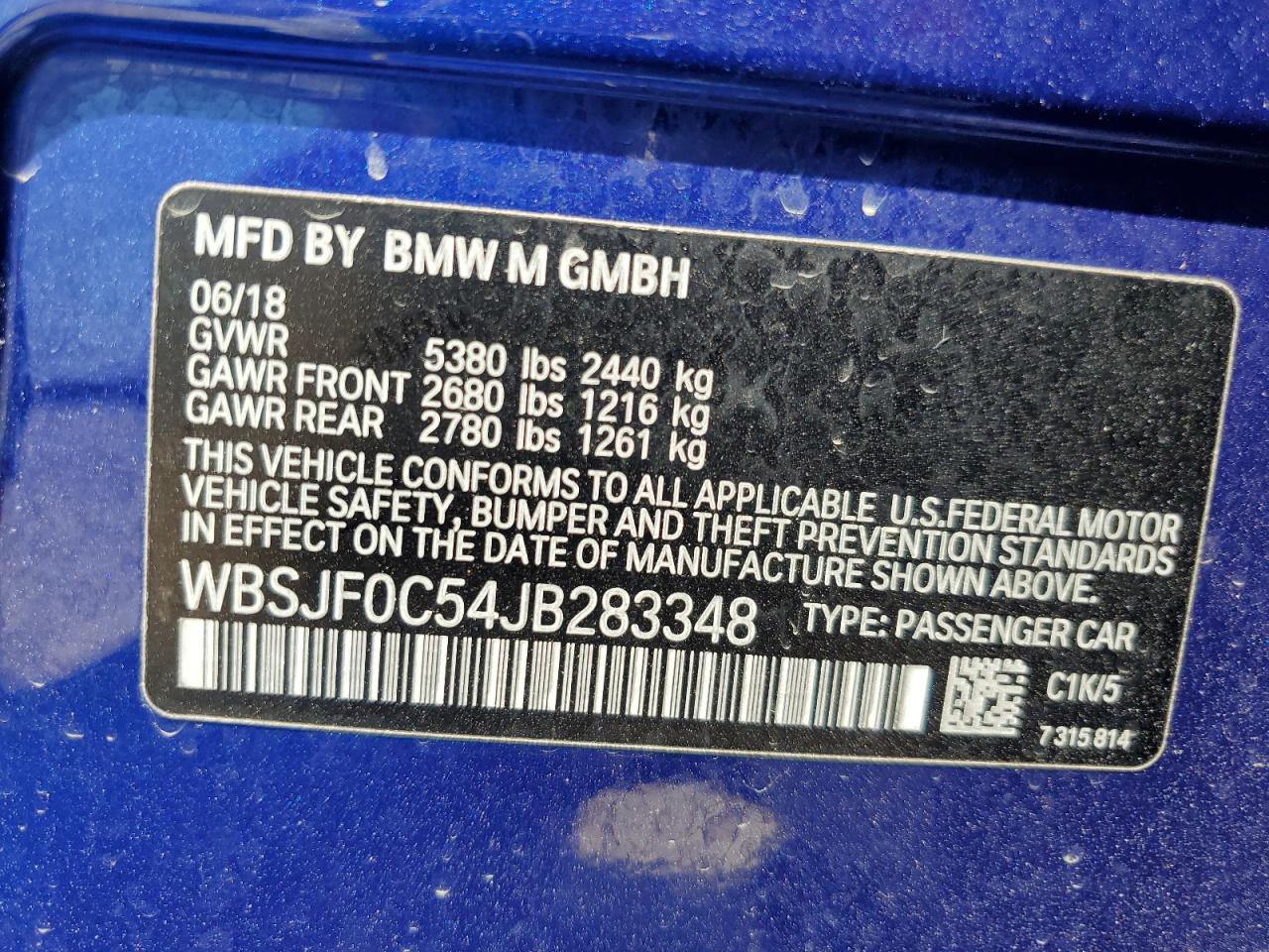 WBSJF0C54JB283348 2018 BMW M5