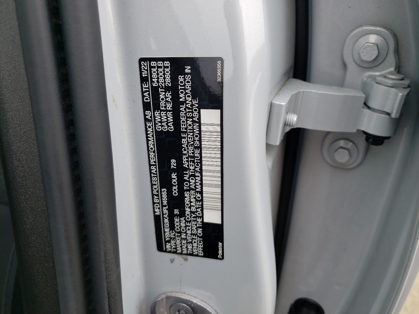 YSMEG3KA3PL145653 2023 Polestar 2