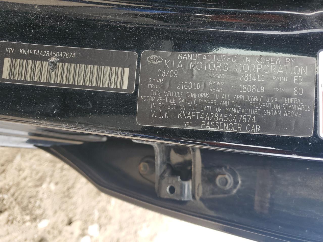 2010 Kia Forte Lx VIN: KNAFT4A28A5047674 Lot: 67746104