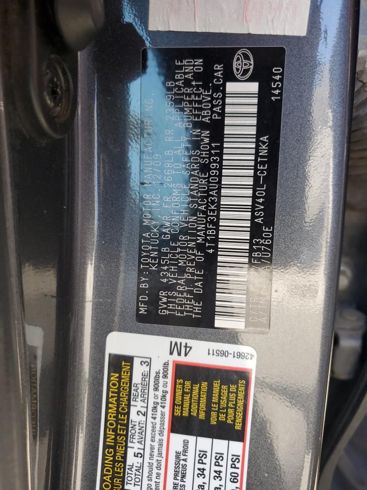 4T1BF3EK3AU099311 2010 Toyota Camry Base