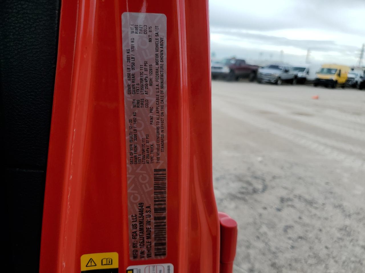 2021 Jeep Gladiator Sport VIN: 1C6JJTAMXML544649 Lot: 69291284