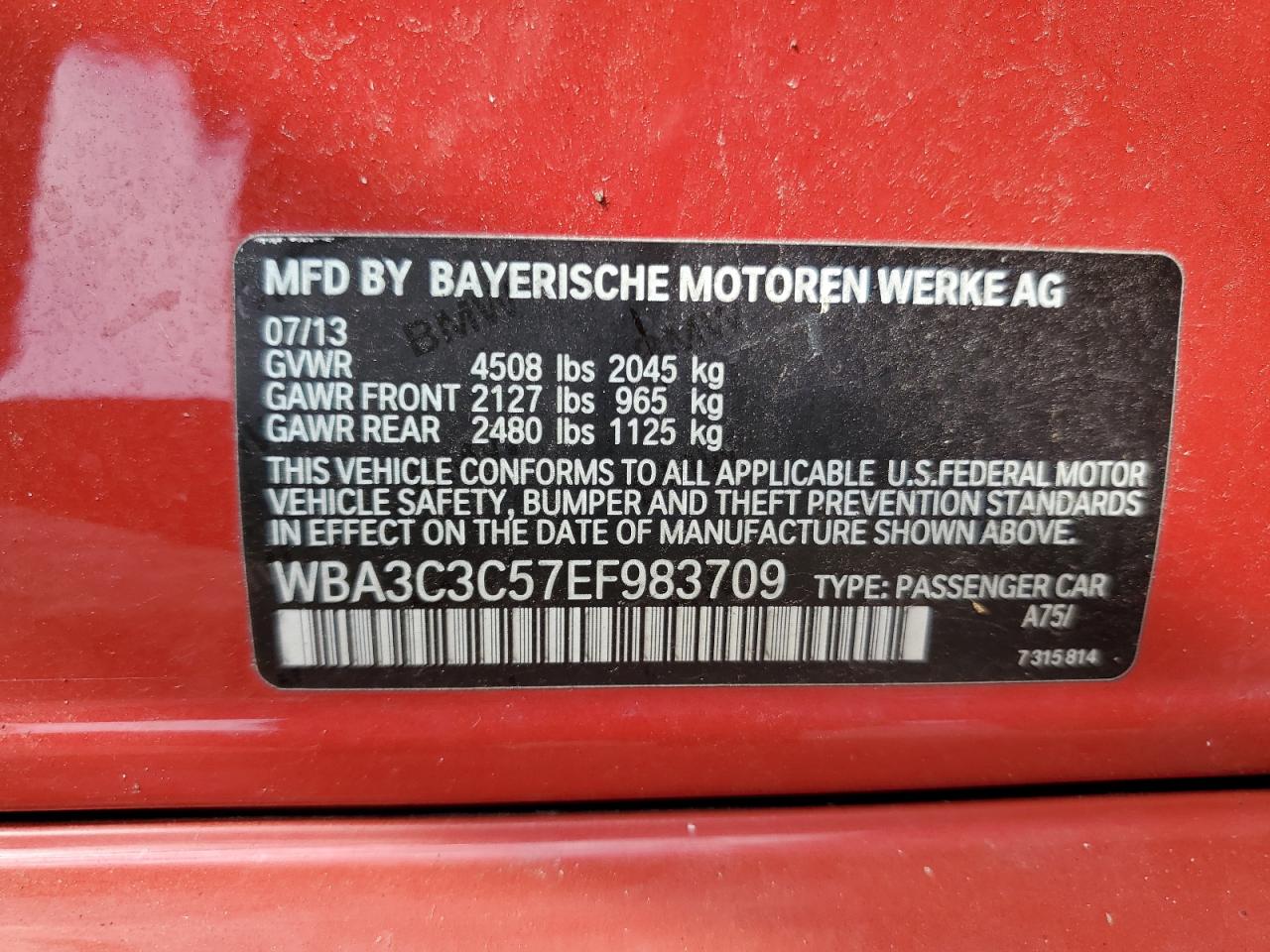 WBA3C3C57EF983709 2014 BMW 320 I xDrive