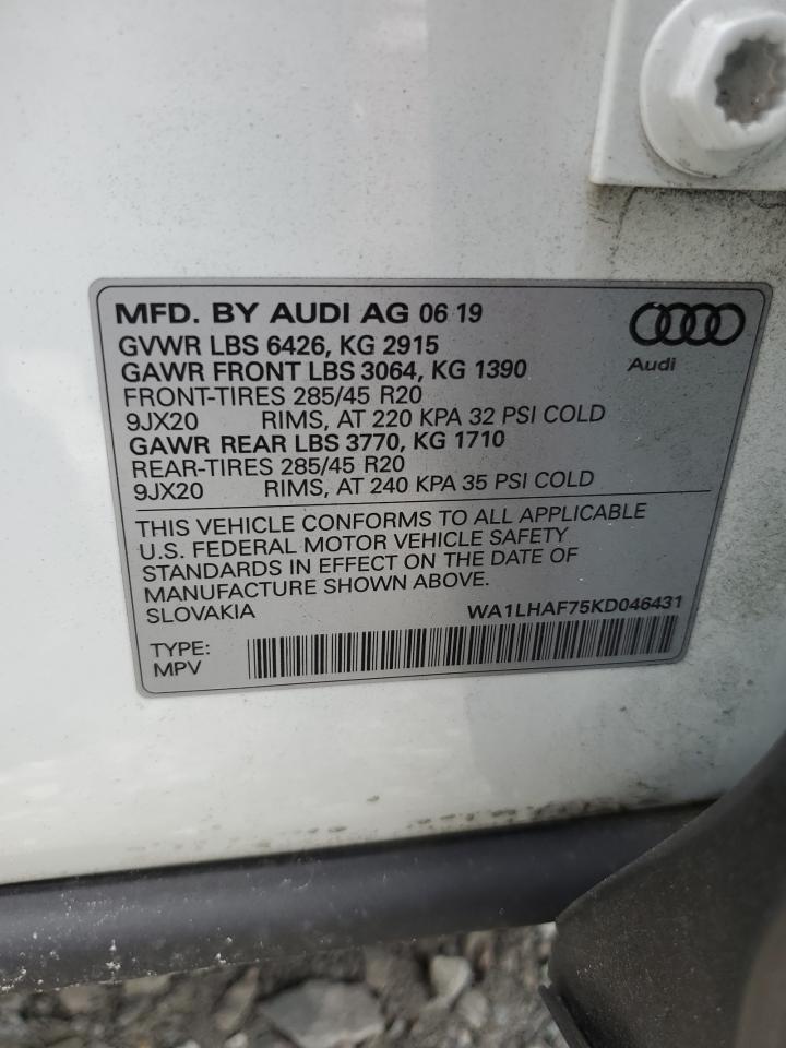 WA1LHAF75KD046431 2019 Audi Q7 Premium Plus