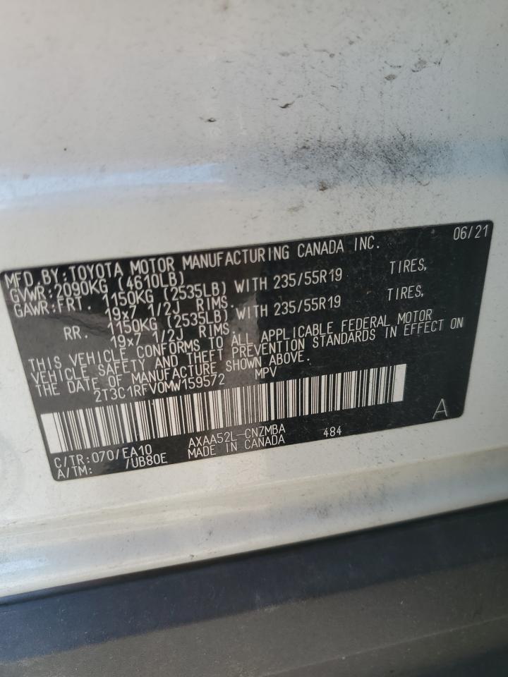 2T3C1RFV0MW159572 2021 Toyota Rav4 Xle Premium