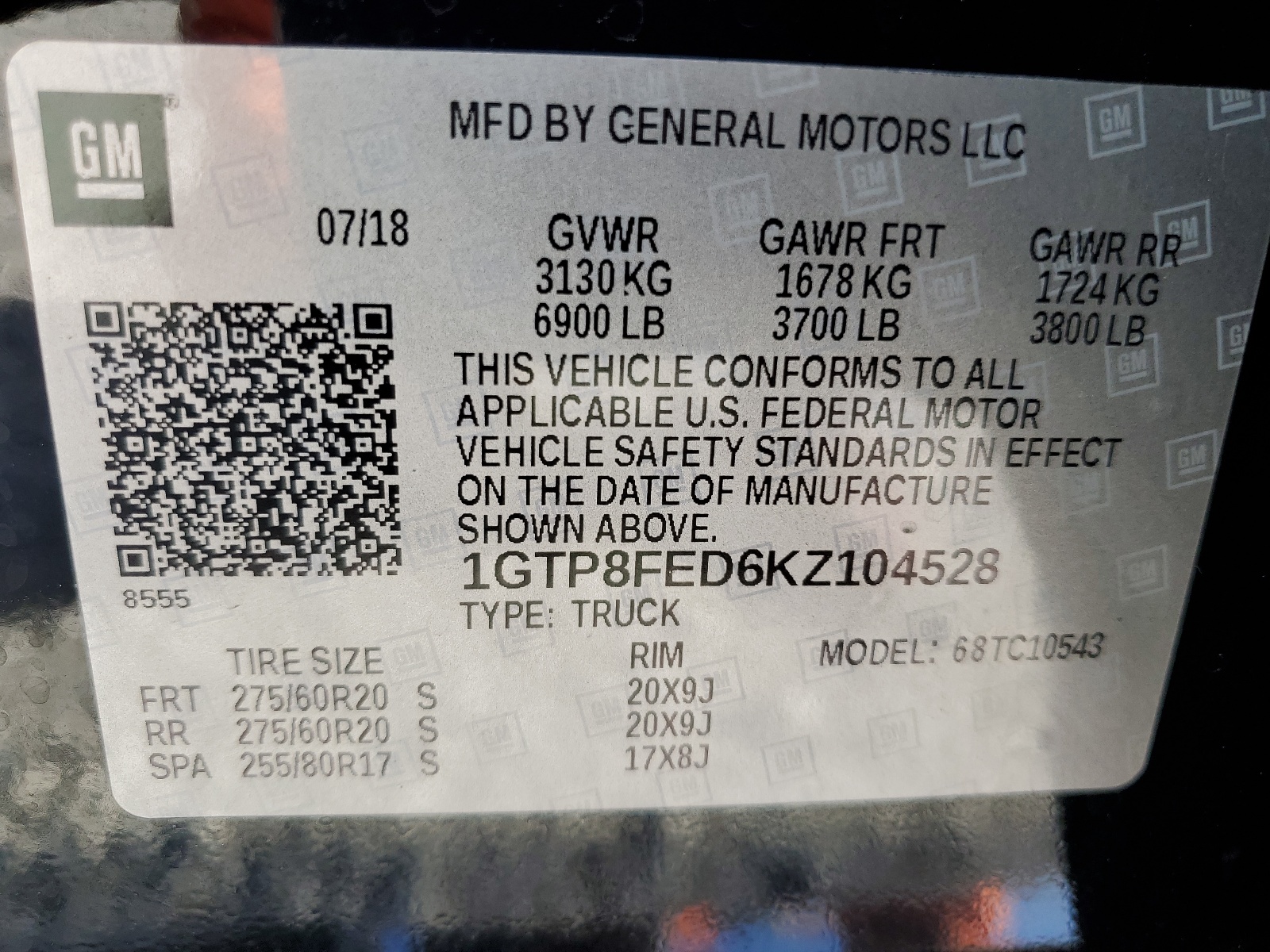 1GTP8FED6KZ104528 2019 GMC Sierra C1500 Denali