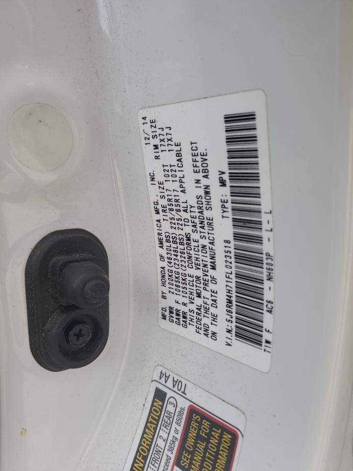 2015 Honda Cr-V Exl VIN: 5J6RM4H71FL023518 Lot: 67690664