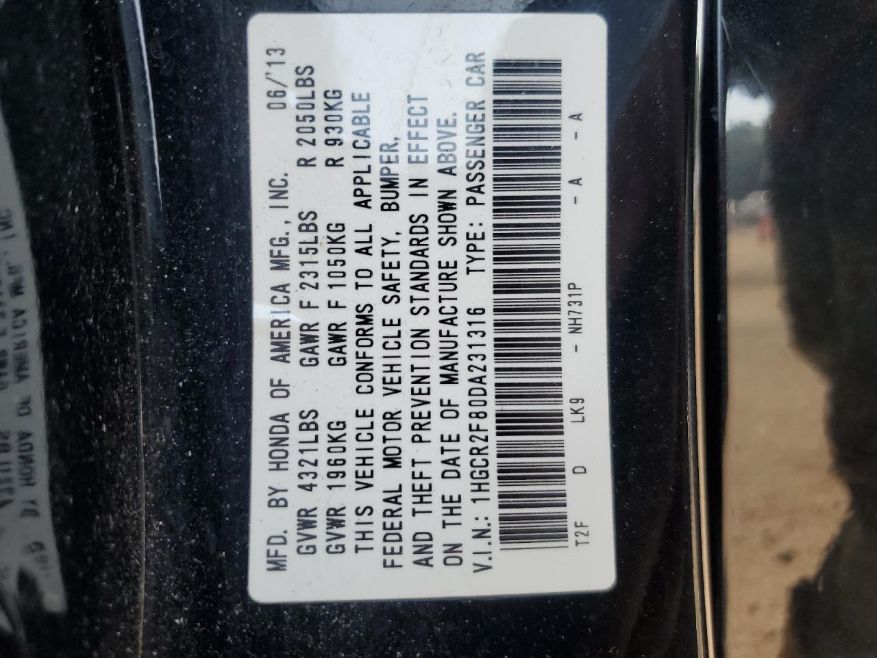 1HGCR2F80DA231316 2013 Honda Accord Exl