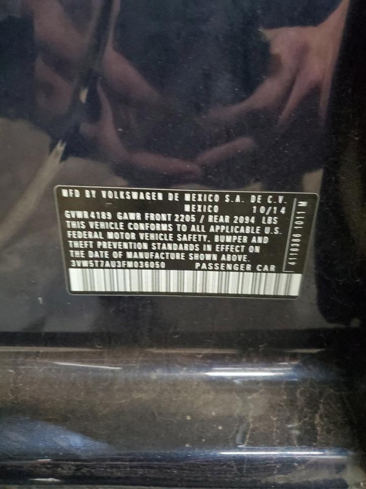 2015 Volkswagen Gti VIN: 3VW5T7AU3FM036050 Lot: 67440564