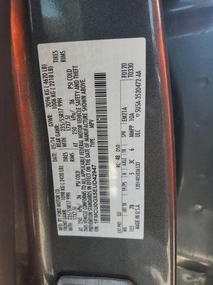 1FMCU0GX5EUD42947 2014 Ford Escape Se