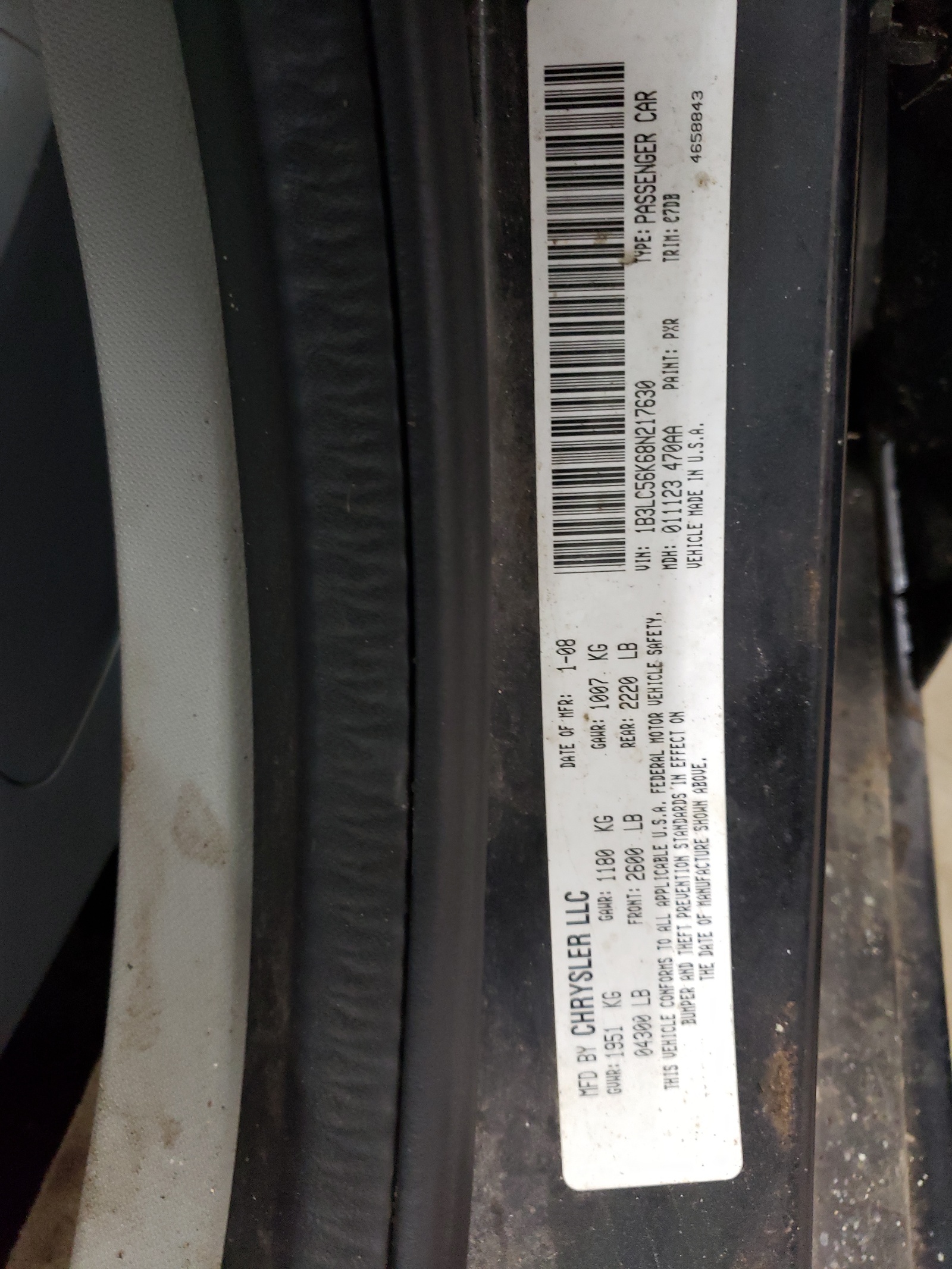 1B3LC56K68N217630 2008 Dodge Avenger Sxt