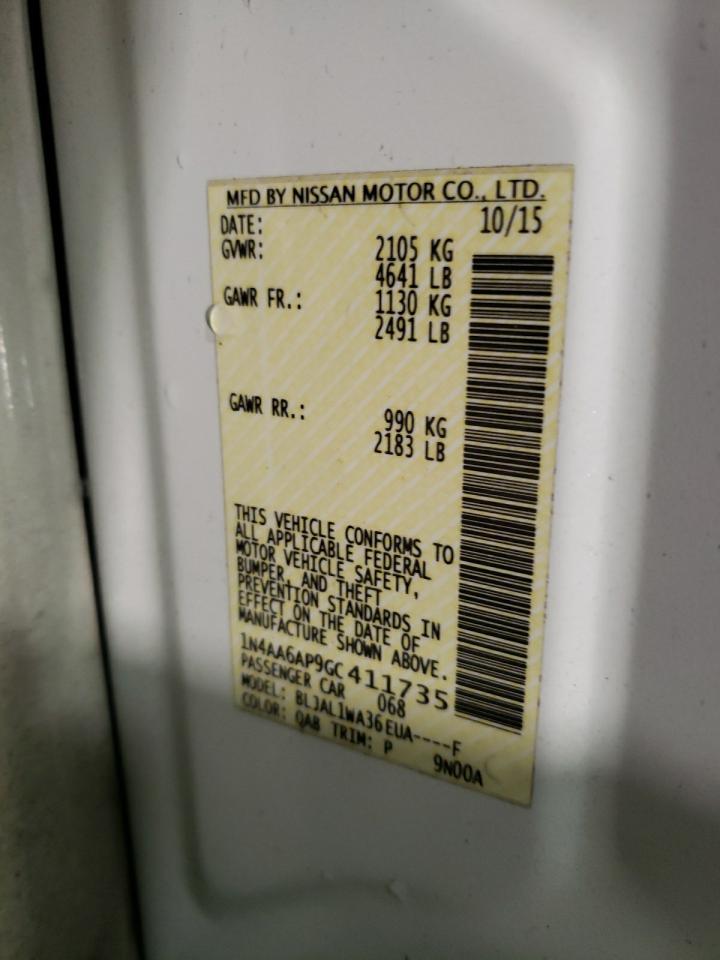 1N4AA6AP9GC411735 NISSAN MAXIMA 2016