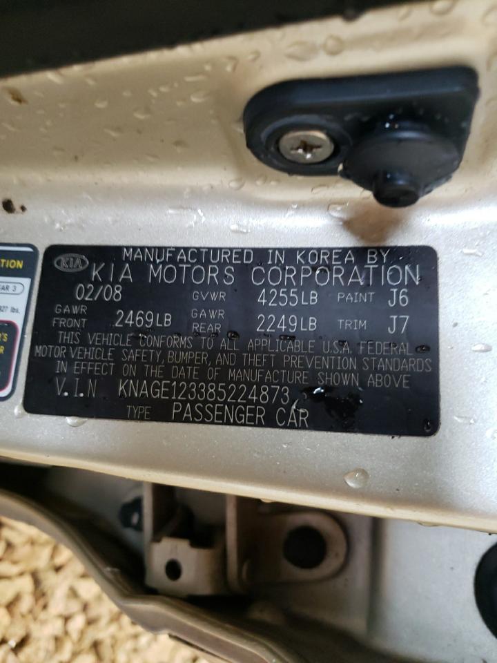 2008 Kia Optima Lx VIN: KNAGE123385224873 Lot: 66555034