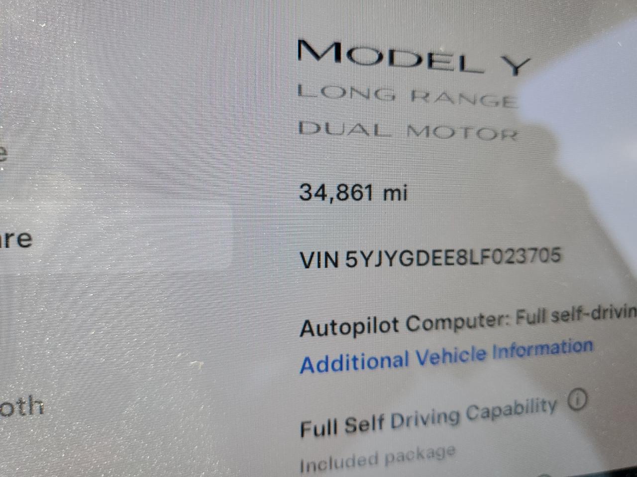 2020 Tesla Model Y VIN: 5YJYGDEE8LF023705 Lot: 66572604