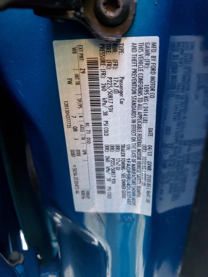 2013 Ford C-Max Sel VIN: 1FADP5BU4DL537457 Lot: 65555924