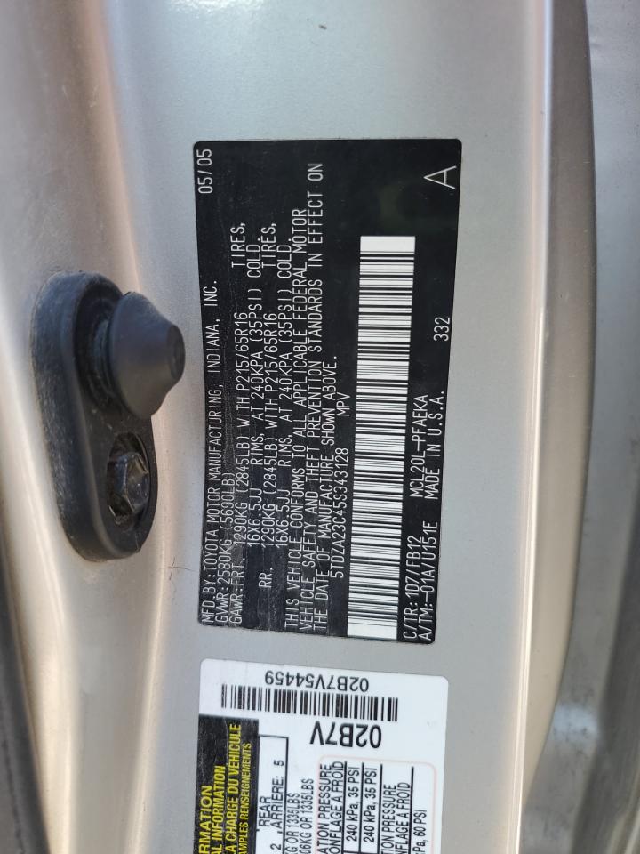 5TDZA23C45S343128 2005 Toyota Sienna Ce