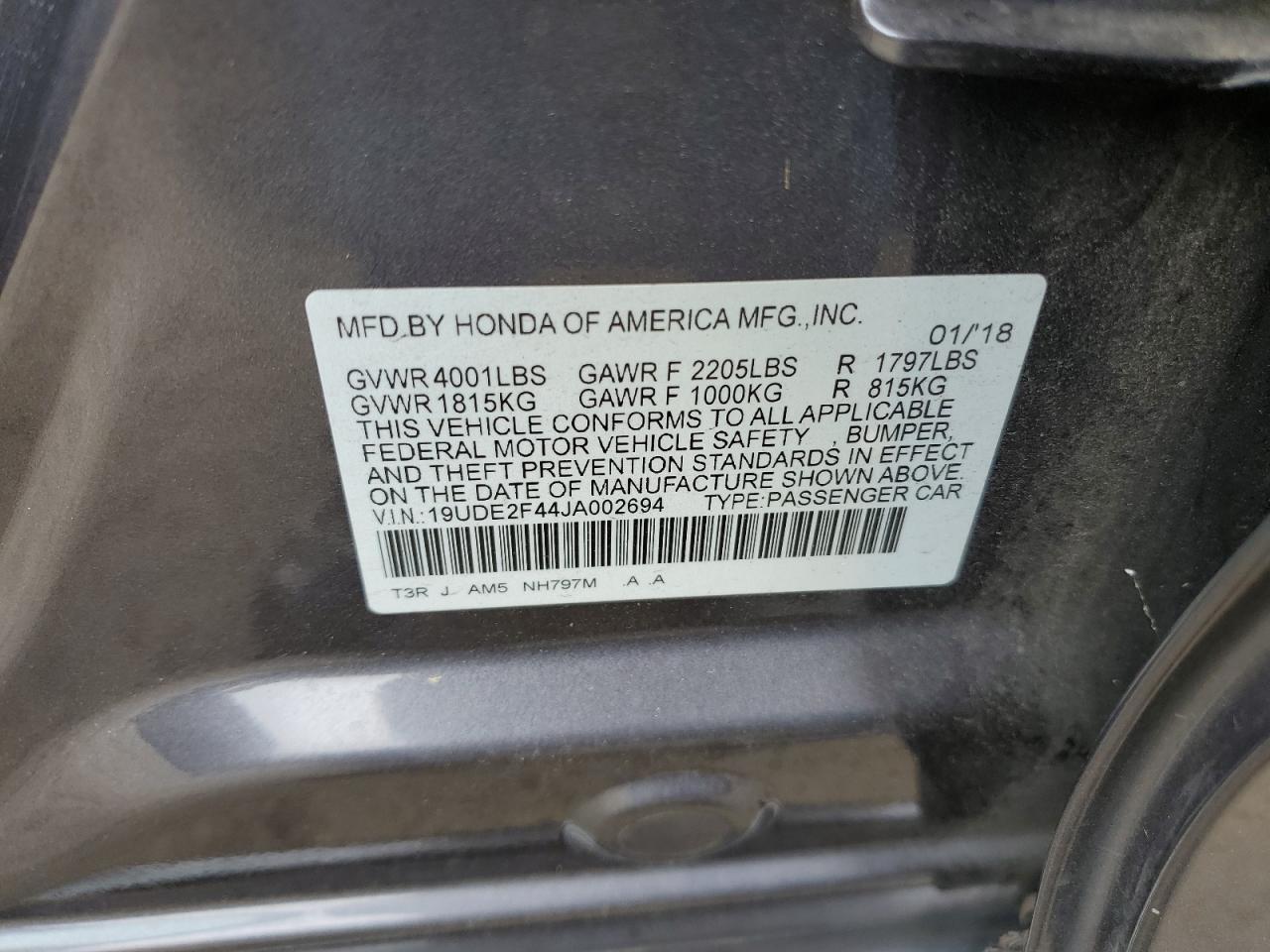 19UDE2F44JA002694 2018 Acura Ilx Special Edition