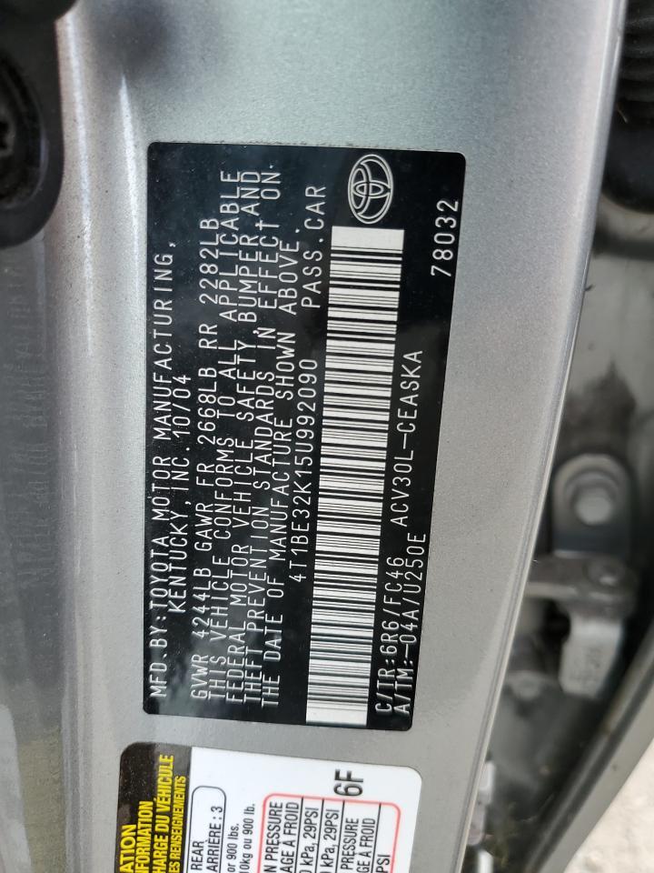 2005 Toyota Camry Le VIN: 4T1BE32K15U992090 Lot: 67949094