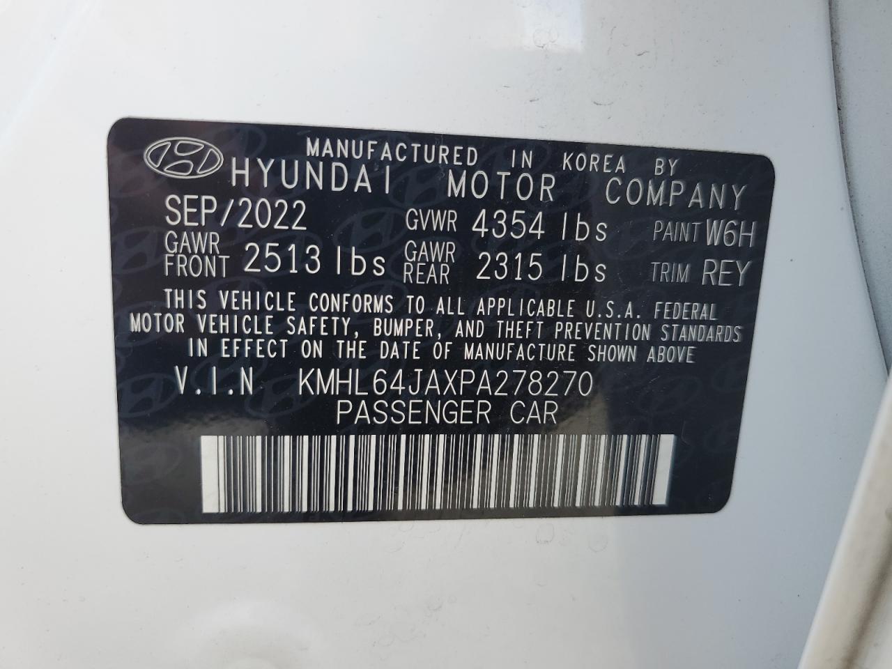 KMHL64JAXPA278270 2023 Hyundai Sonata Sel