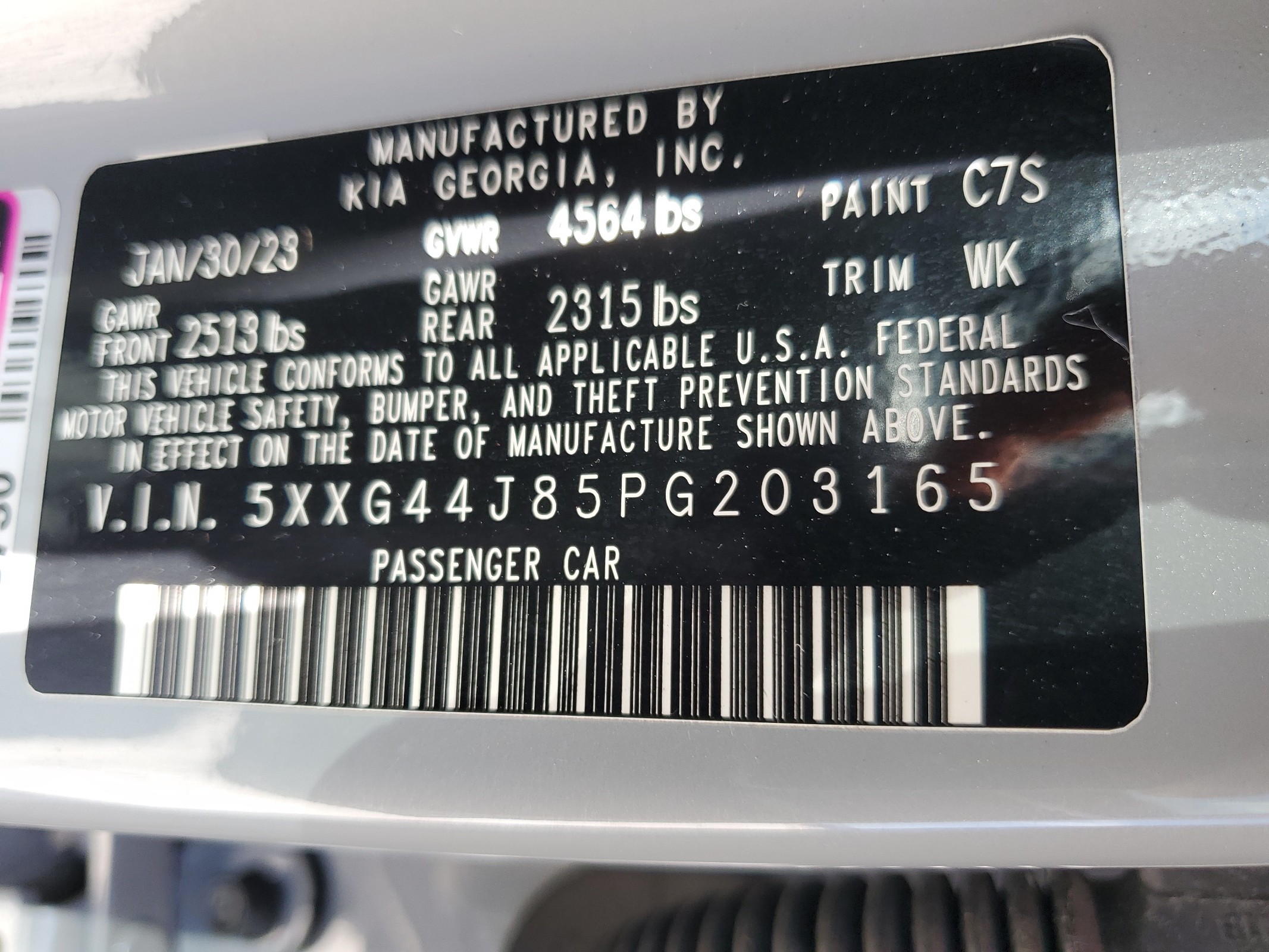 5XXG44J85PG203165 2023 Kia K5 Gt