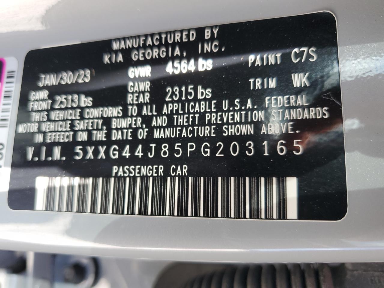 2023 Kia K5 Gt VIN: 5XXG44J85PG203165 Lot: 66719714