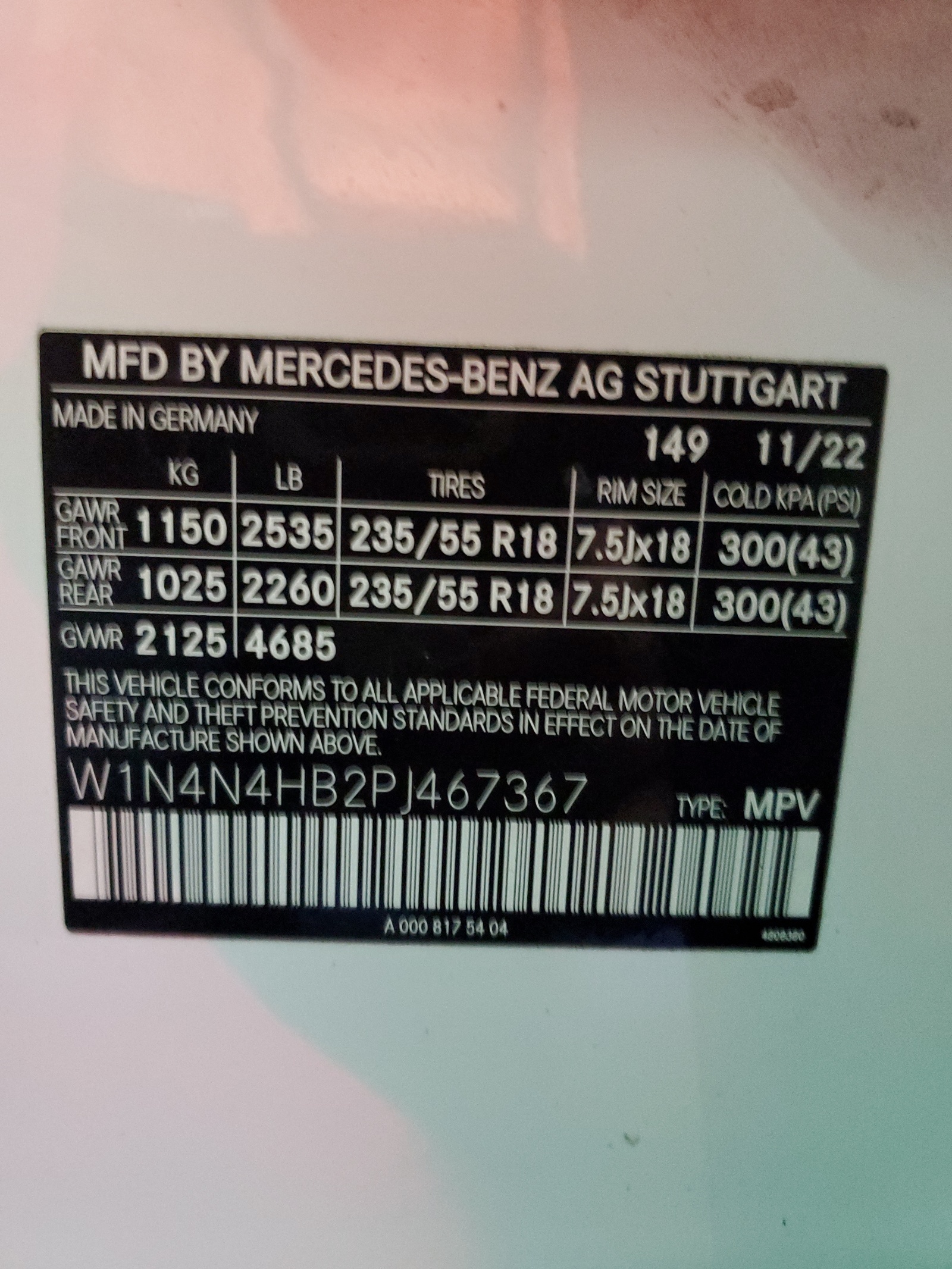 W1N4N4HB2PJ467367 2023 Mercedes-Benz Gla 250 4Matic