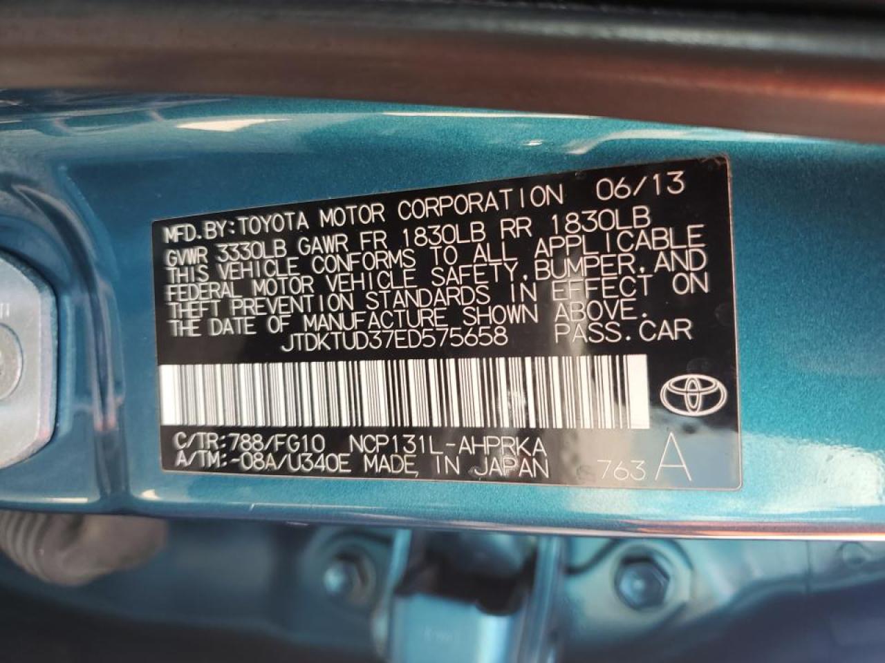 2014 Toyota Yaris VIN: JTDKTUD37ED575658 Lot: 69278874