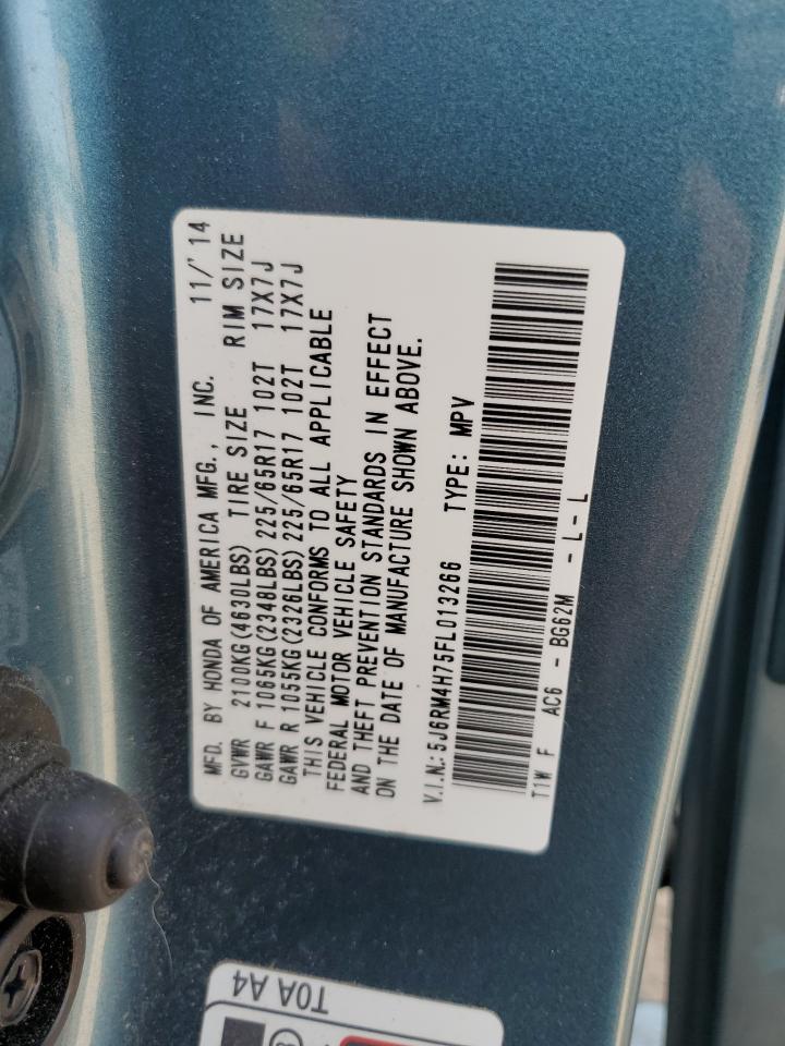 2015 Honda Cr-V Exl VIN: 5J6RM4H75FL013266 Lot: 64472914