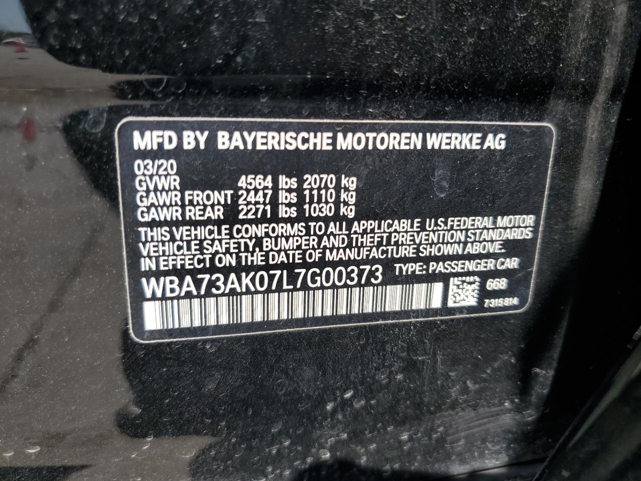 WBA73AK07L7G00373 2020 BMW 2 SERIES - Image 13