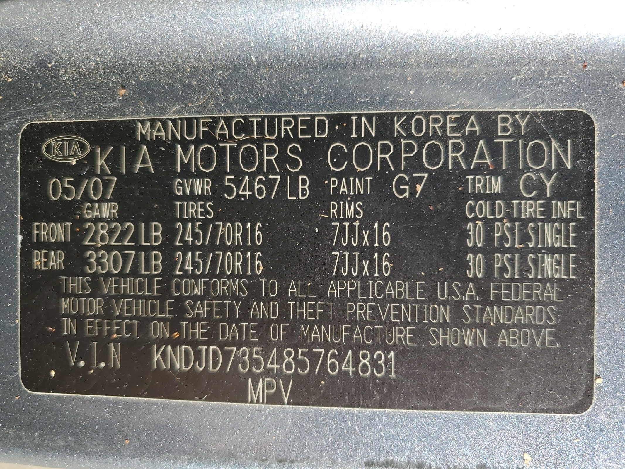 KNDJD735485764831 2008 Kia Sorento Ex