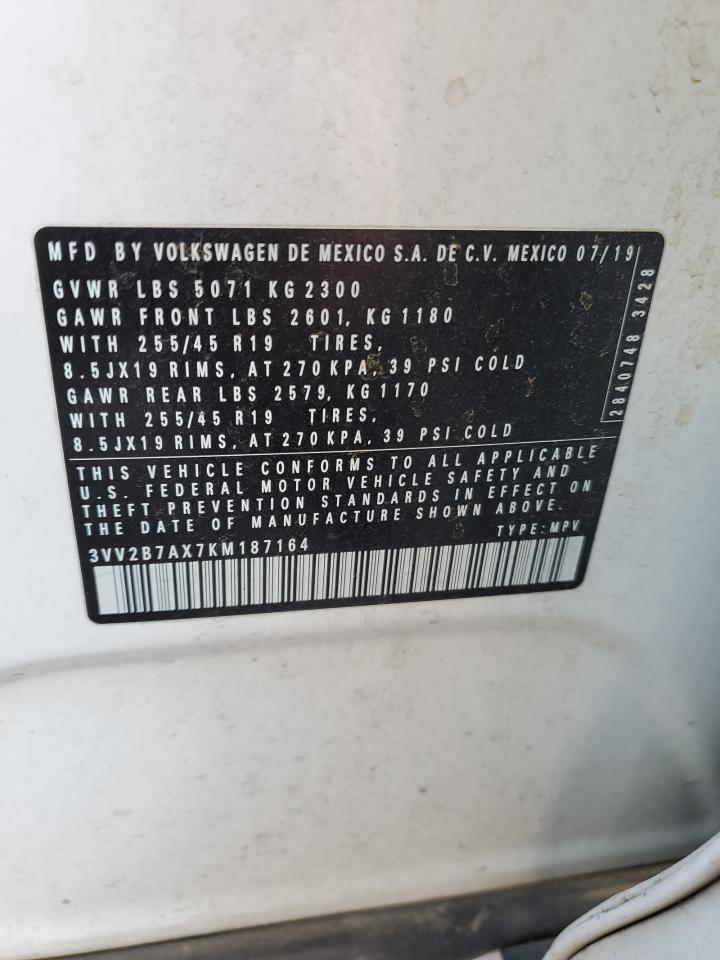 3VV2B7AX7KM187164 2019 Volkswagen Tiguan Se