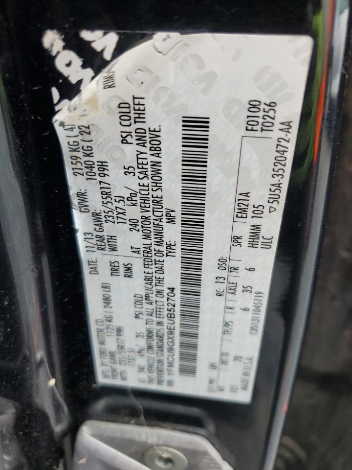 2014 Ford Escape Se VIN: 1FMCU9GX9EUB52704 Lot: 65565664