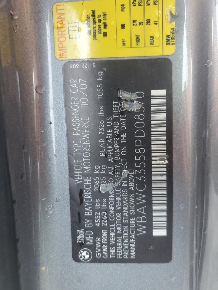 2008 BMW 328 Xi VIN: WBAWC33558PD08570 Lot: 67714084