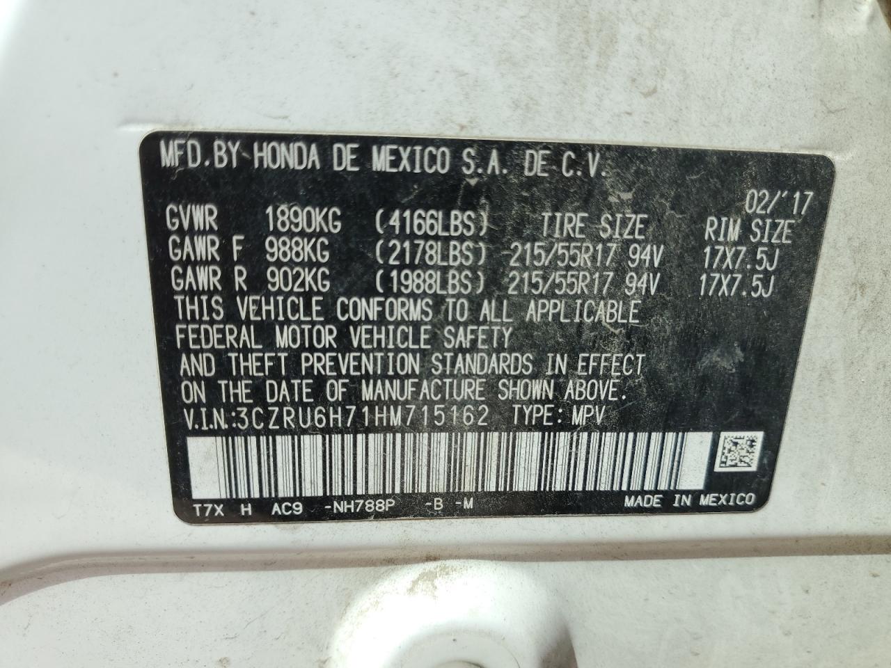 3CZRU6H71HM715162 2017 Honda Hr-V Exl