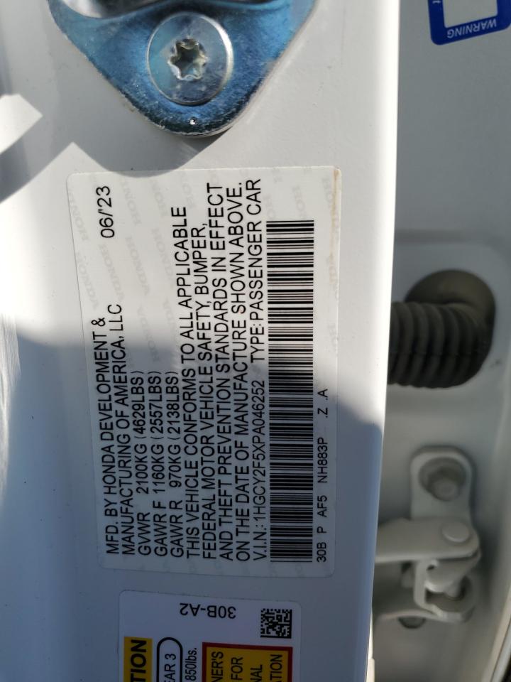 1HGCY2F5XPA046252 2023 Honda Accord Hybrid Sport