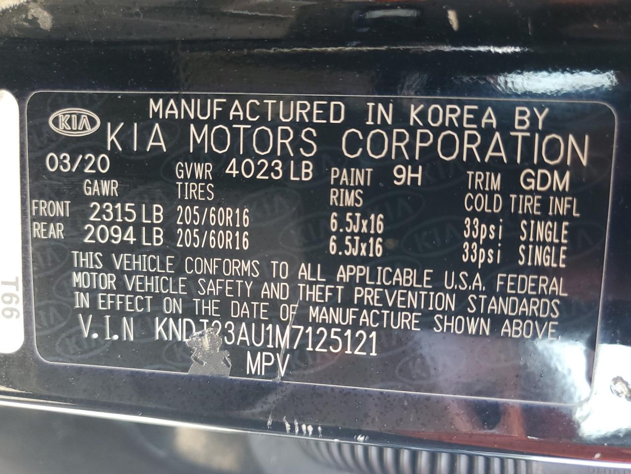 2021 Kia Soul Lx VIN: KNDJ23AU1M7125121 Lot: 65463484