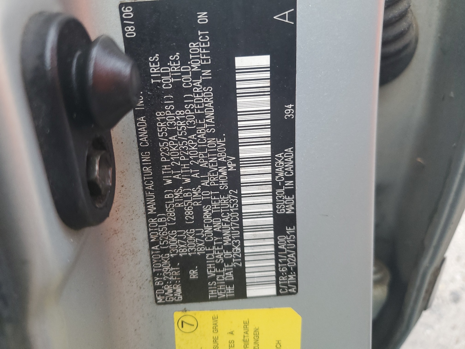 2T2GK31U17C015372 2007 Lexus Rx 350