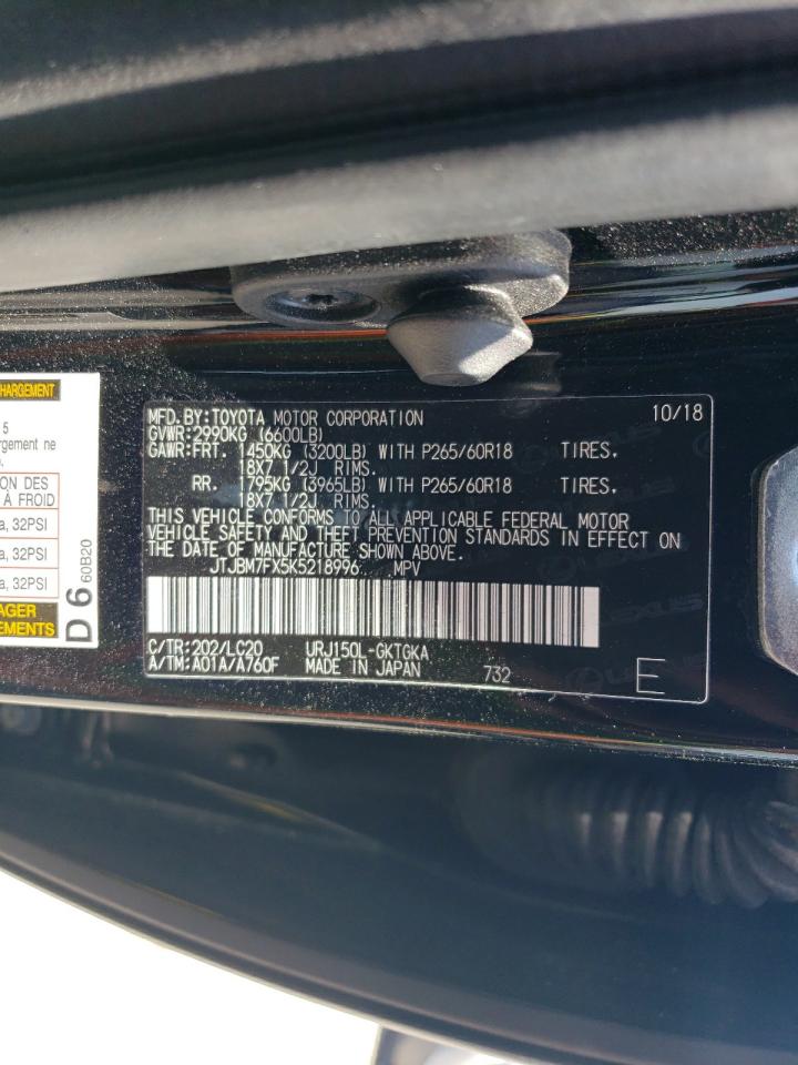 JTJBM7FX5K5218996 2019 Lexus Gx 460