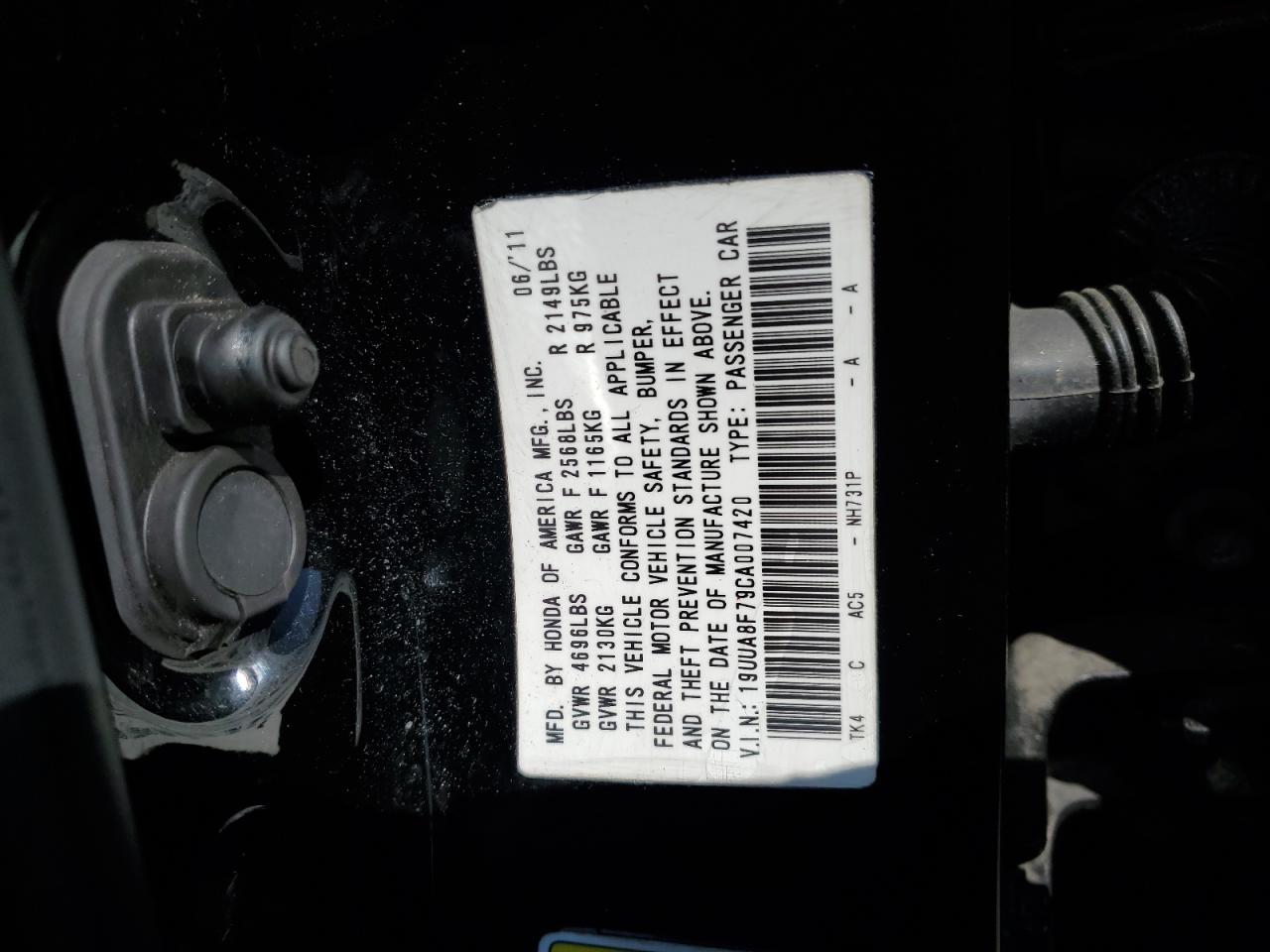 19UUA8F79CA007420 2012 Acura Tl