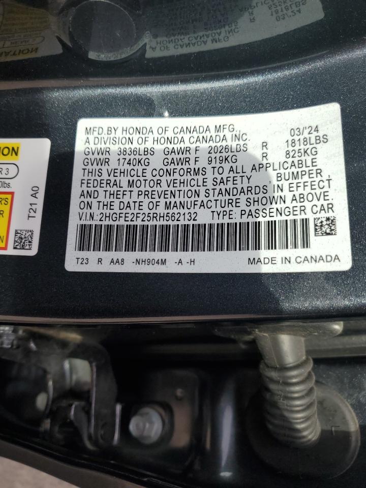 2HGFE2F25RH562132 2024 HONDA CIVIC - Image 13